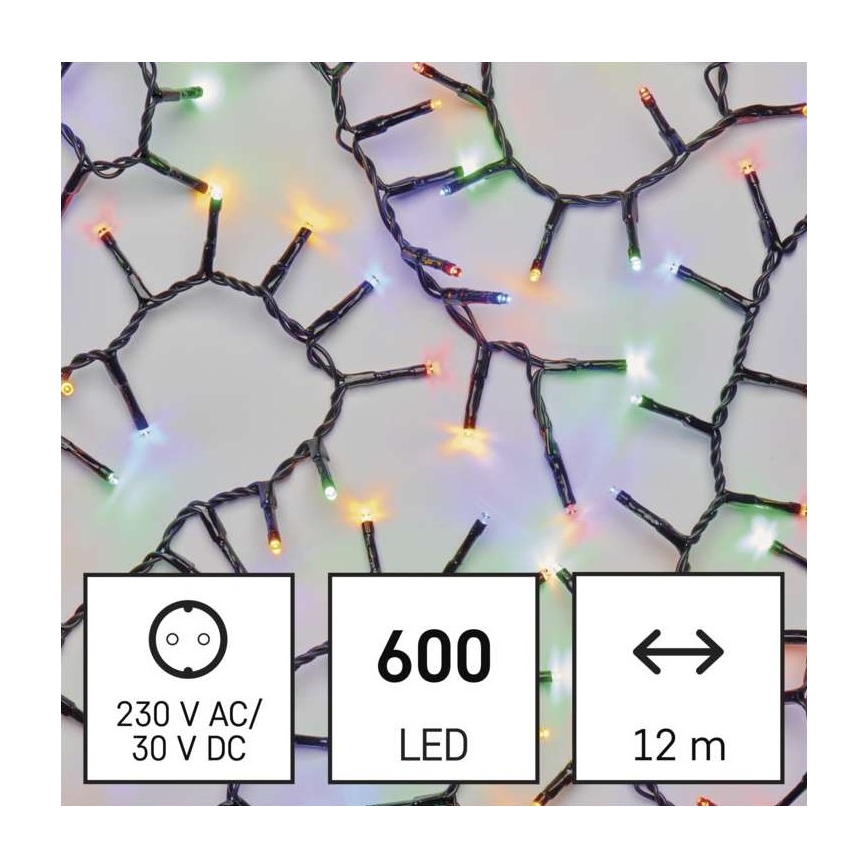LED  venkovní řetěz 600xLED/17m IP44 multicolor