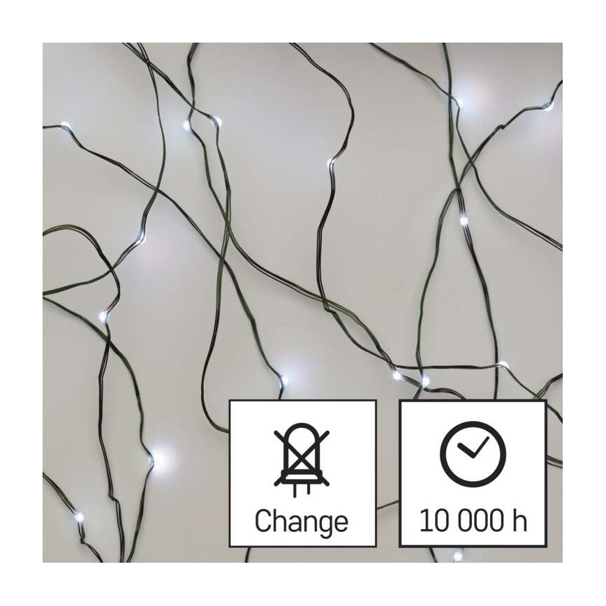 LED  venkovní řetěz 75xLED/12,5m IP44 studená bílá