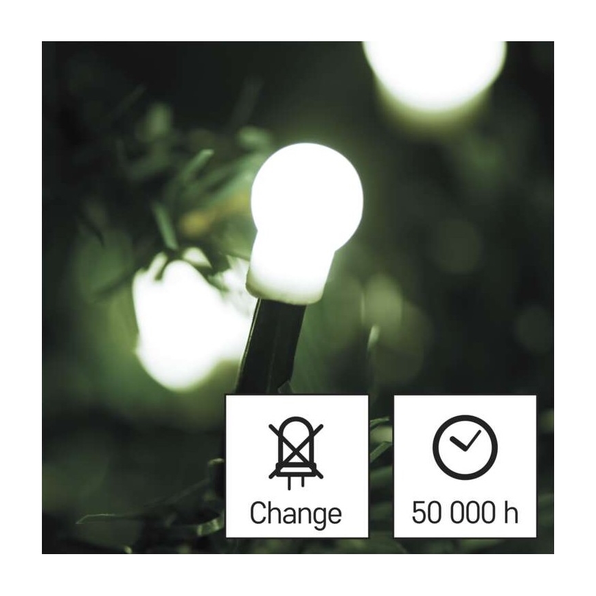 LED  venkovní řetěz 80xLED/13m IP44 studená bílá