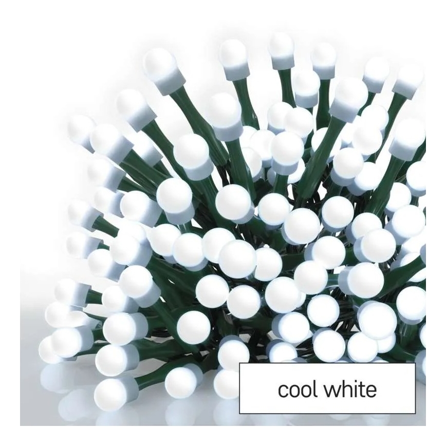 LED Venkovní  řetěz 80xLED/8 funkcí 13m studená bílá IP44