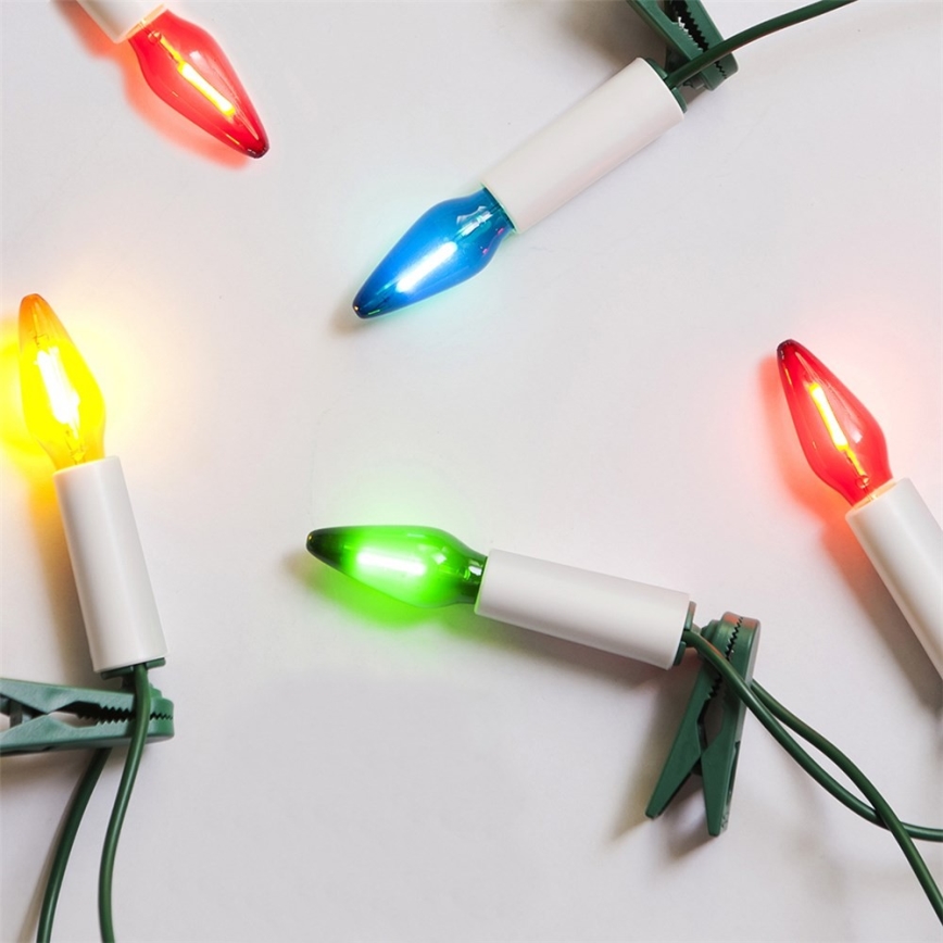 LED Venkovní vánoční řetěz FELICIA FILAMENT 20xE10 19m barevná/teplá bílá IP44, Vyrobeno v ČR