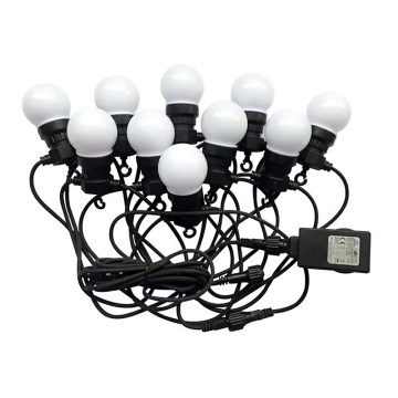 LED Venkovní řetěz STRING 5m 10xLED/0,5W/230V IP44 3000K