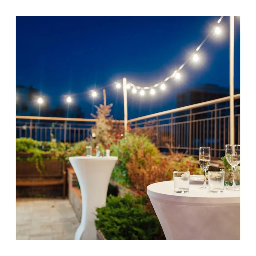LED Venkovní řetěz STRING 5m 10xLED/0,5W/230V IP44 3000K