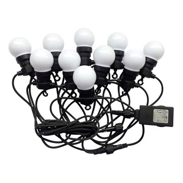 LED Venkovní řetěz STRING 5m 10xLED/0,5W/230V IP44 6000K