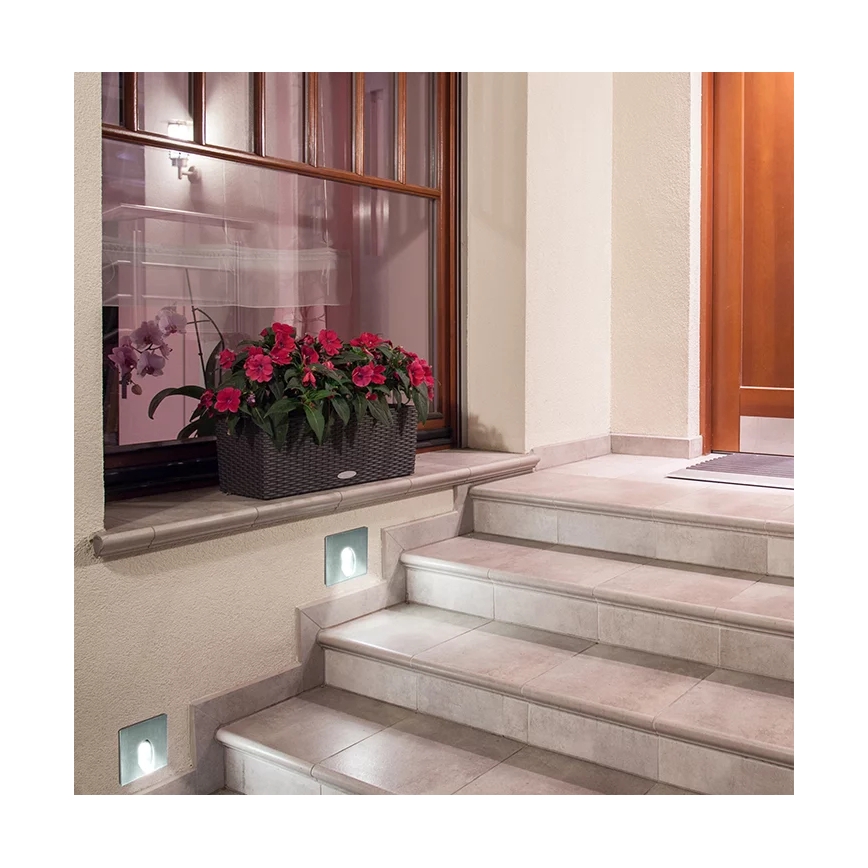 LED Venkovní schodišťové svítidlo ESPO LED/3W/230V matný chrom IP54