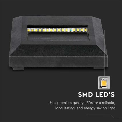 LED Venkovní schodišťové svítidlo LED/2W/230V IP65 3000K černá