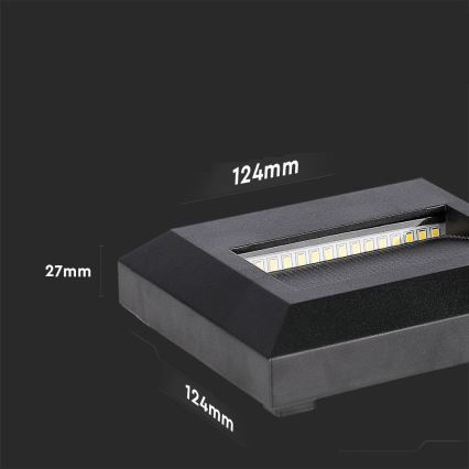 LED Venkovní schodišťové svítidlo LED/2W/230V IP65 3000K černá