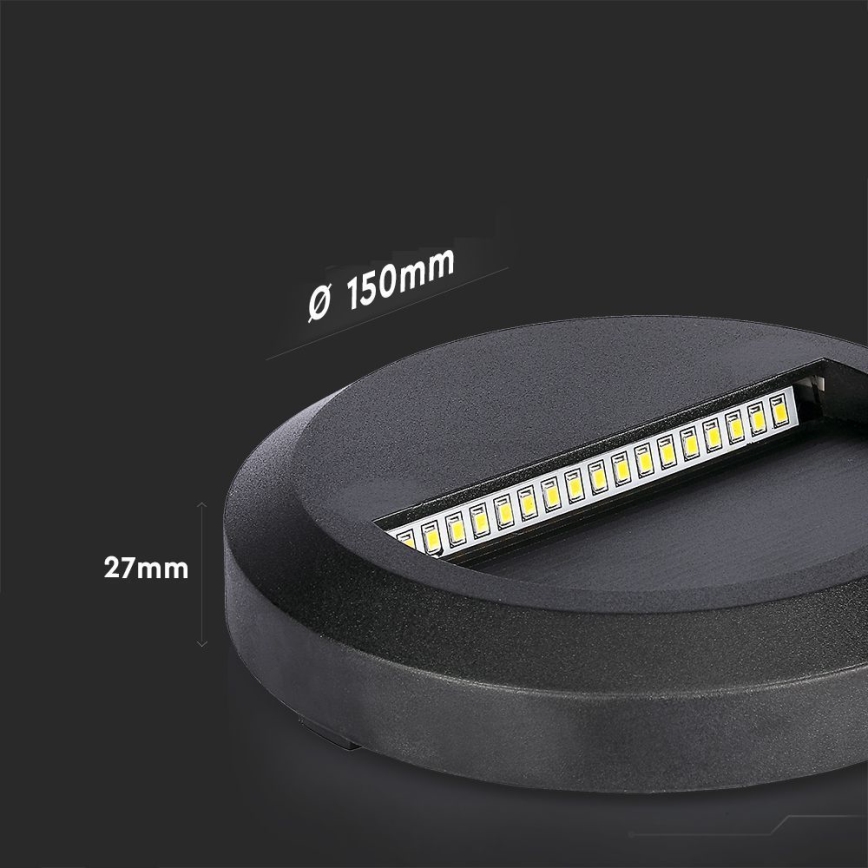 LED Venkovní schodišťové svítidlo LED/2W/230V IP65 4000K černá