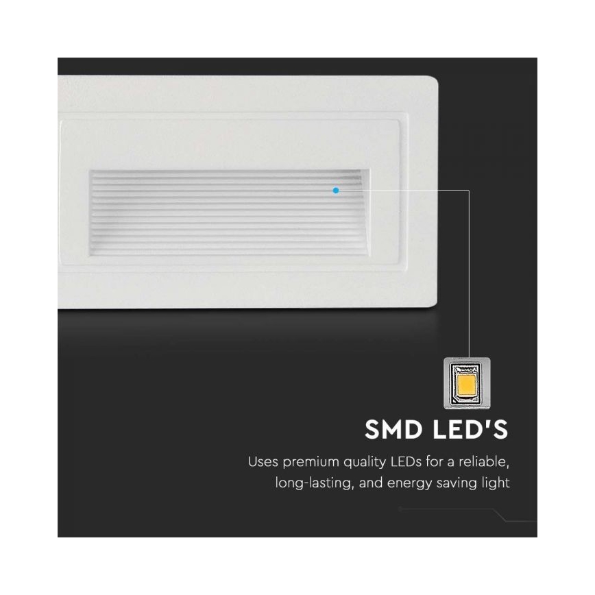 LED Venkovní schodišťové svítidlo LED/3W/230V 3000K IP65 bílá