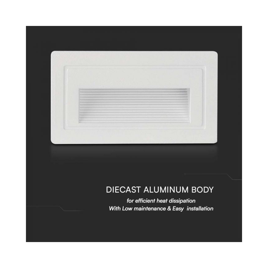 LED Venkovní schodišťové svítidlo LED/3W/230V 3000K IP65 bílá