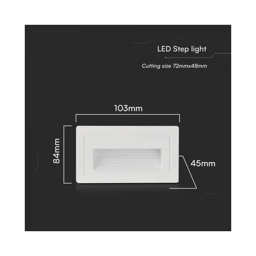 LED Venkovní schodišťové svítidlo LED/3W/230V 3000K IP65 bílá