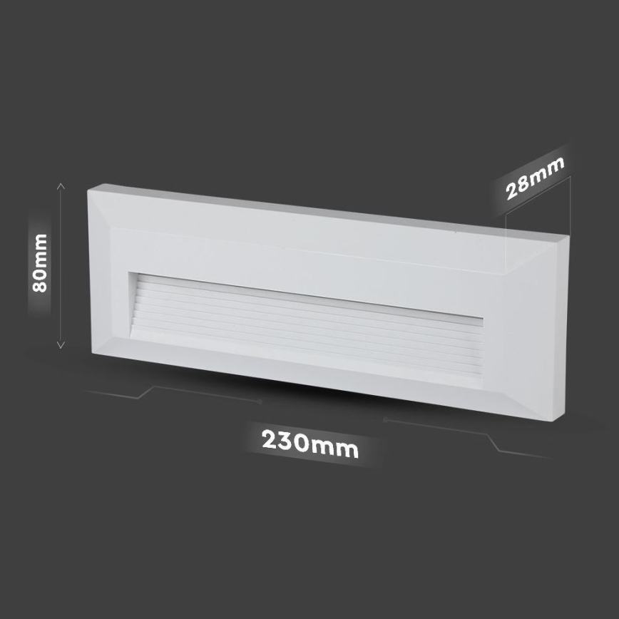 LED Venkovní schodišťové svítidlo LED/3W/230V IP65 4000K bílá