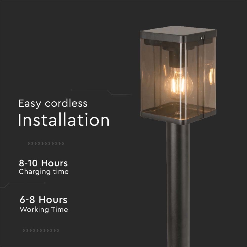 LED Venkovní solární lampa se senzorem LED/2,5W/3,7V 3000K IP54 2000 mAh černá