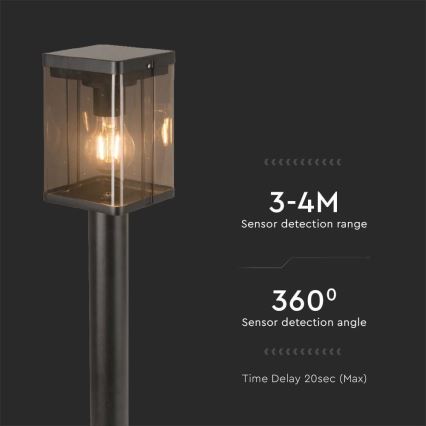 LED Venkovní solární lampa se senzorem LED/2,5W/3,7V 3000K IP54 2000 mAh černá