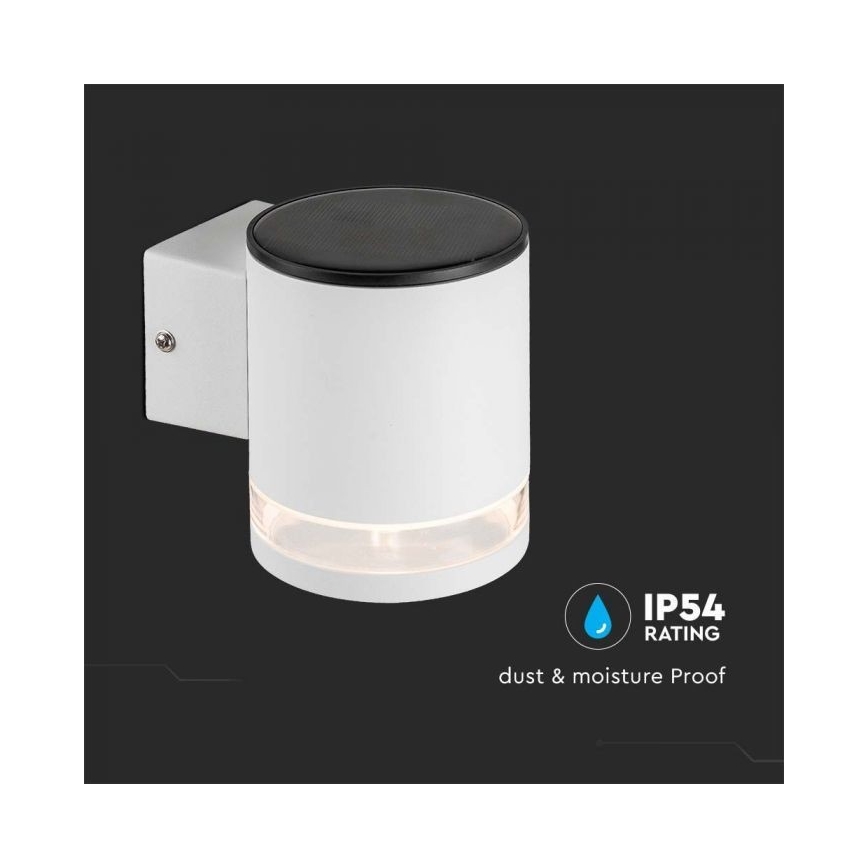 LED Venkovní solární nástěnné svítidlo LED/1W/3,7V 3000K IP54 bílá