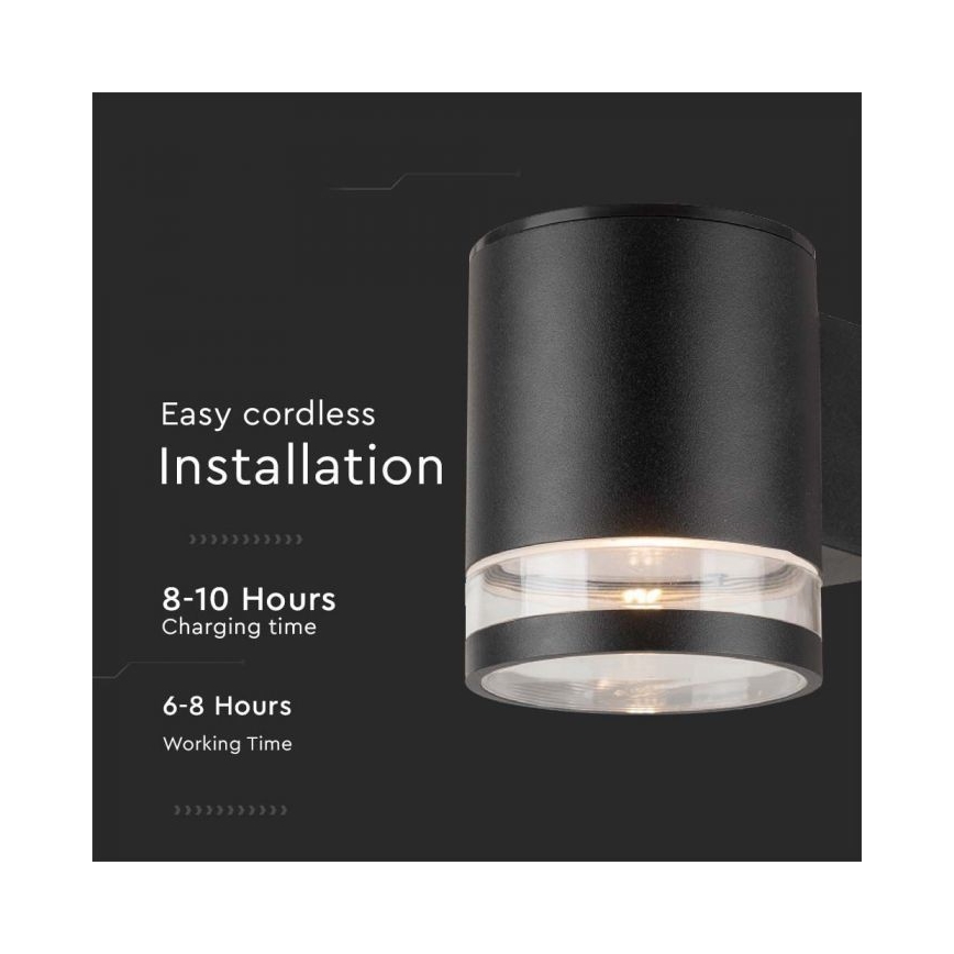 LED Venkovní solární nástěnné svítidlo LED/1W/3,7V 3000K IP54 černá