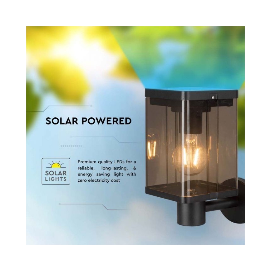 LED Venkovní solární nástěnné svítidlo se senzorem LED/2,5W/3,7V 3000K IP54