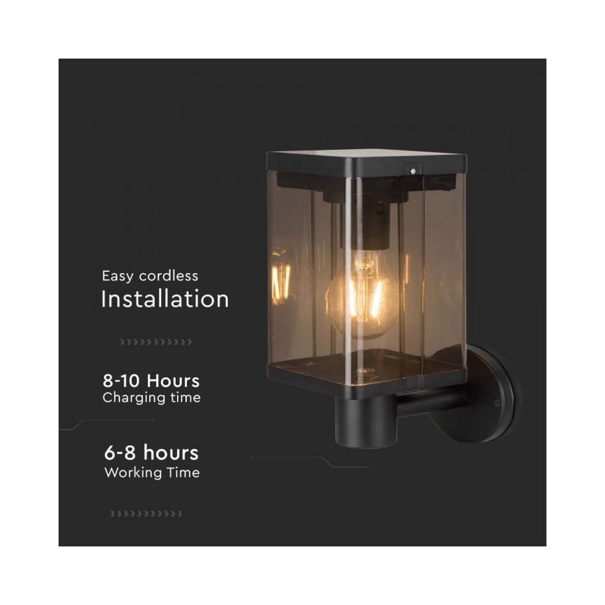 LED Venkovní solární nástěnné svítidlo se senzorem LED/2,5W/3,7V 3000K IP54