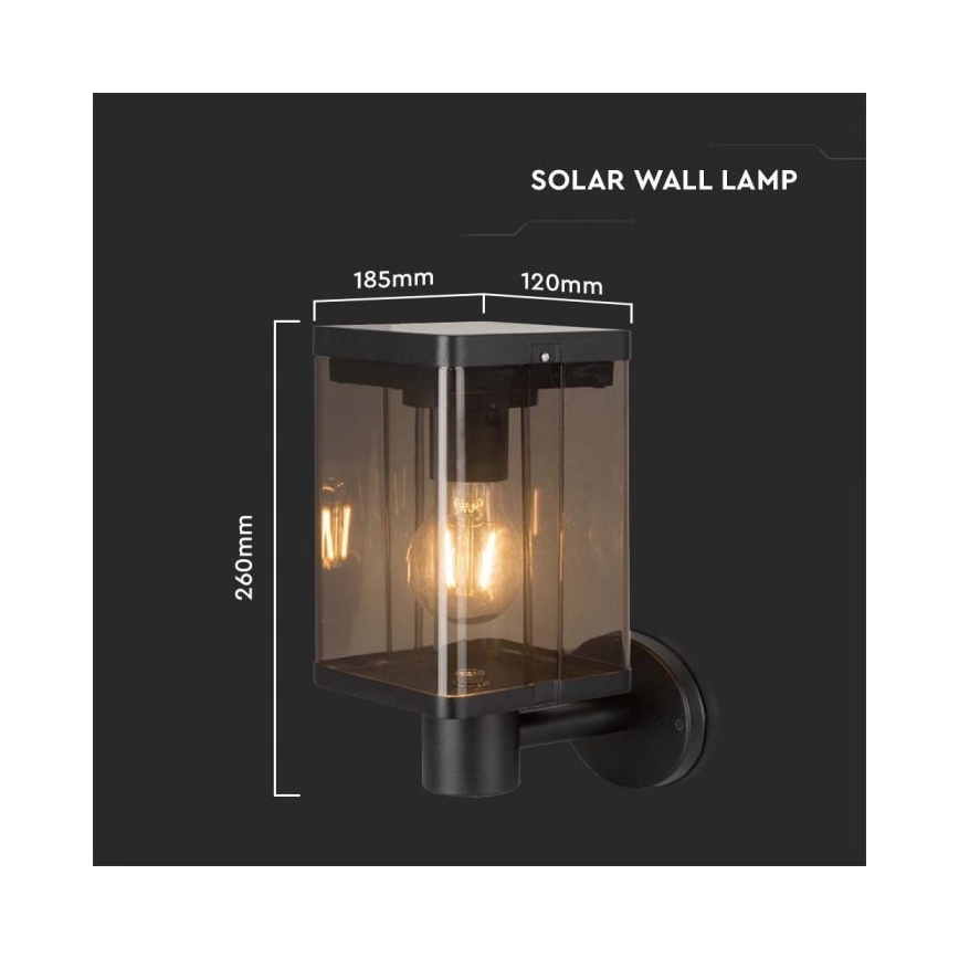 LED Venkovní solární nástěnné svítidlo se senzorem LED/2,5W/3,7V 3000K IP54