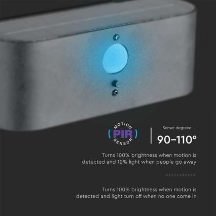 LED Venkovní solární nástěnné svítidlo se senzorem LED/2,5W/3,7V 3000K IP54 2000 mAh