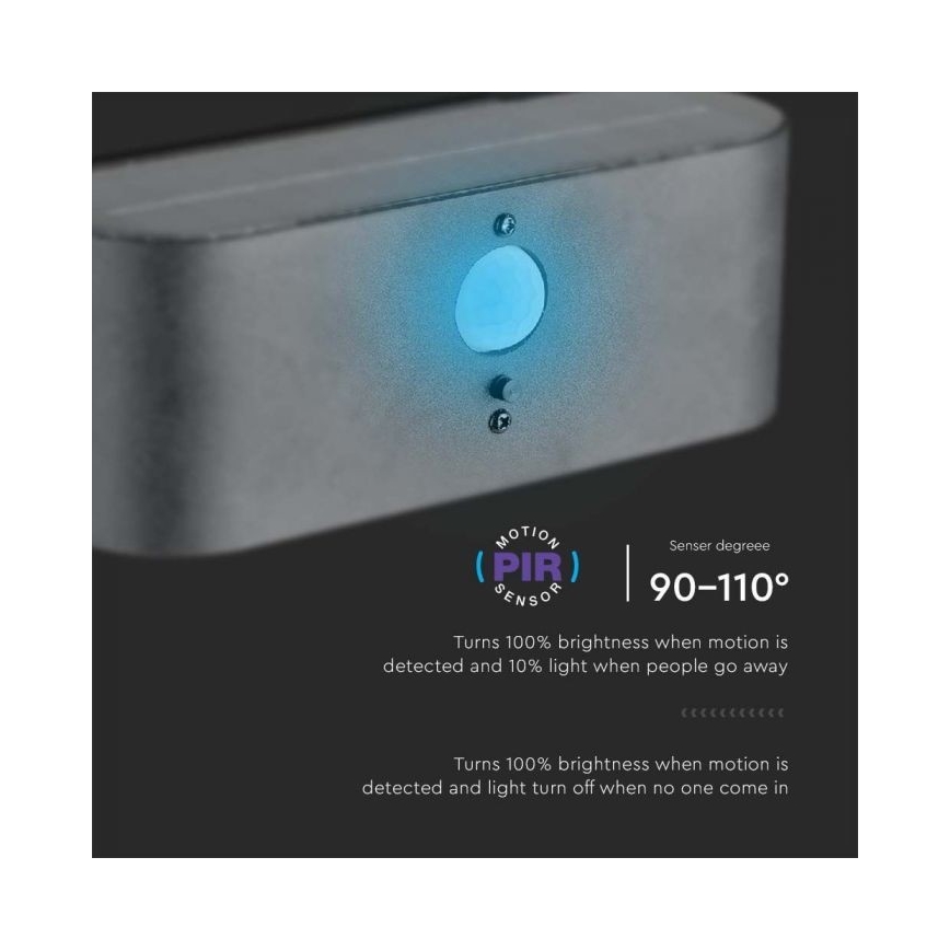 LED Venkovní solární nástěnné svítidlo se senzorem LED/2,5W/3,7V 3000K IP54 2000 mAh