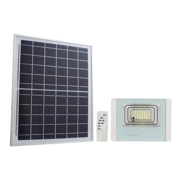 LED Venkovní solární reflektor LED/12W/3,2V IP65 6400K 20000 mAh + dálkové ovládání