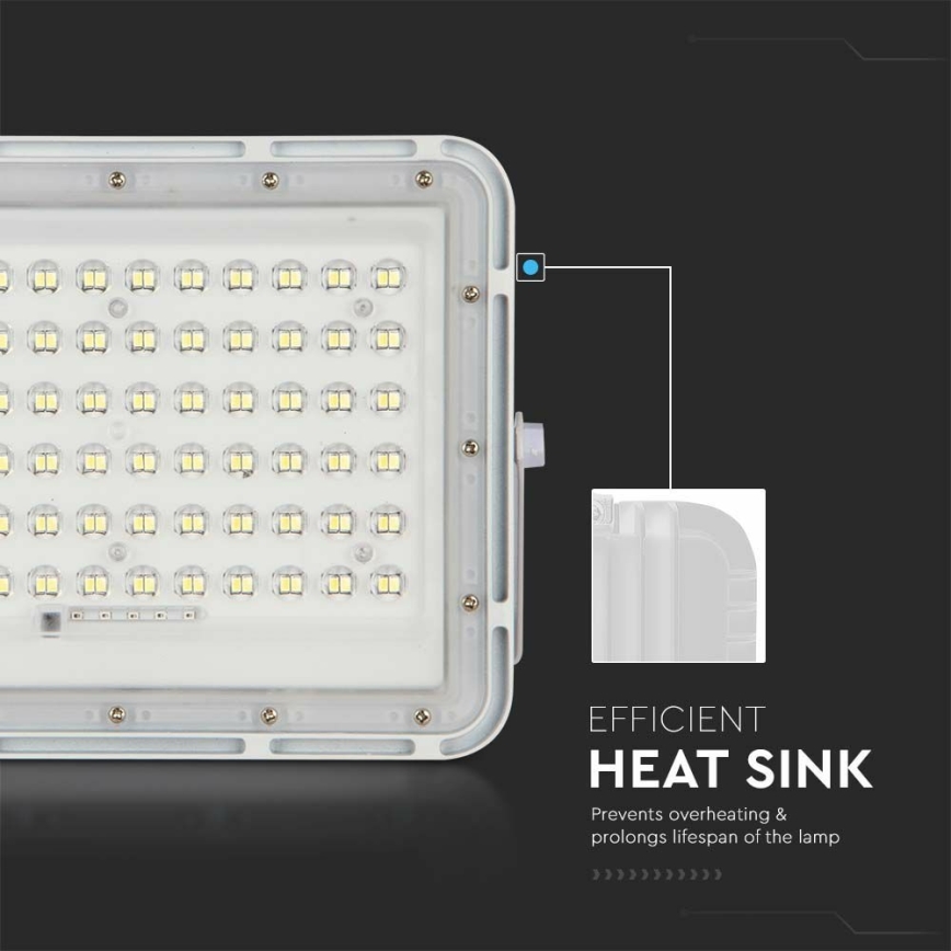 LED Venkovní stmívatelný solární reflektor LED/15W/3,2V IP65 4000K 12000 mAh bílá + dálkové ovládání
