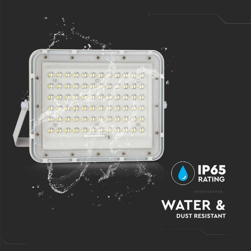 LED Venkovní stmívatelný solární reflektor LED/15W/3,2V IP65 4000K 12000 mAh bílá + dálkové ovládání