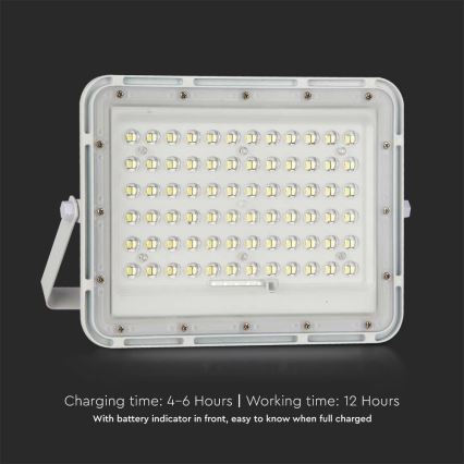 LED Venkovní stmívatelný solární reflektor LED/15W/3,2V IP65 4000K 12000 mAh bílá + dálkové ovládání