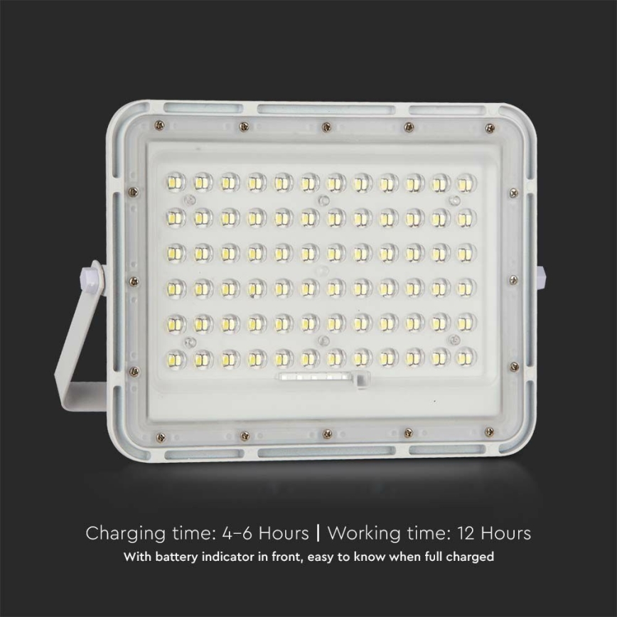 LED Venkovní stmívatelný solární reflektor LED/15W/3,2V IP65 4000K 12000 mAh bílá + dálkové ovládání