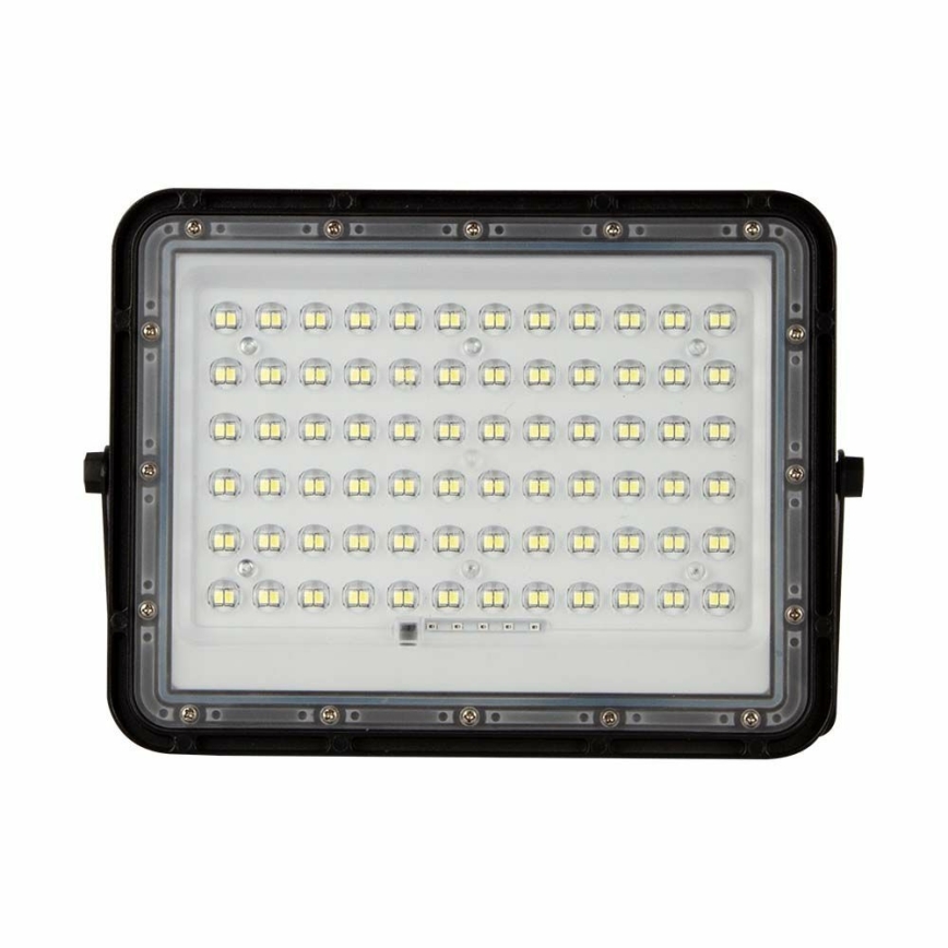 LED Venkovní stmívatelný solární reflektor LED/15W/3,2V IP65 4000K 12000 mAh černá + dálkové ovládání