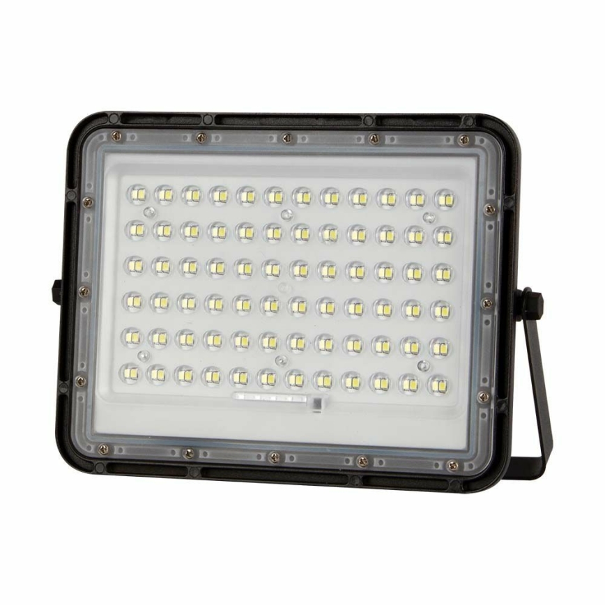 LED Venkovní stmívatelný solární reflektor LED/15W/3,2V IP65 4000K 12000 mAh černá + dálkové ovládání