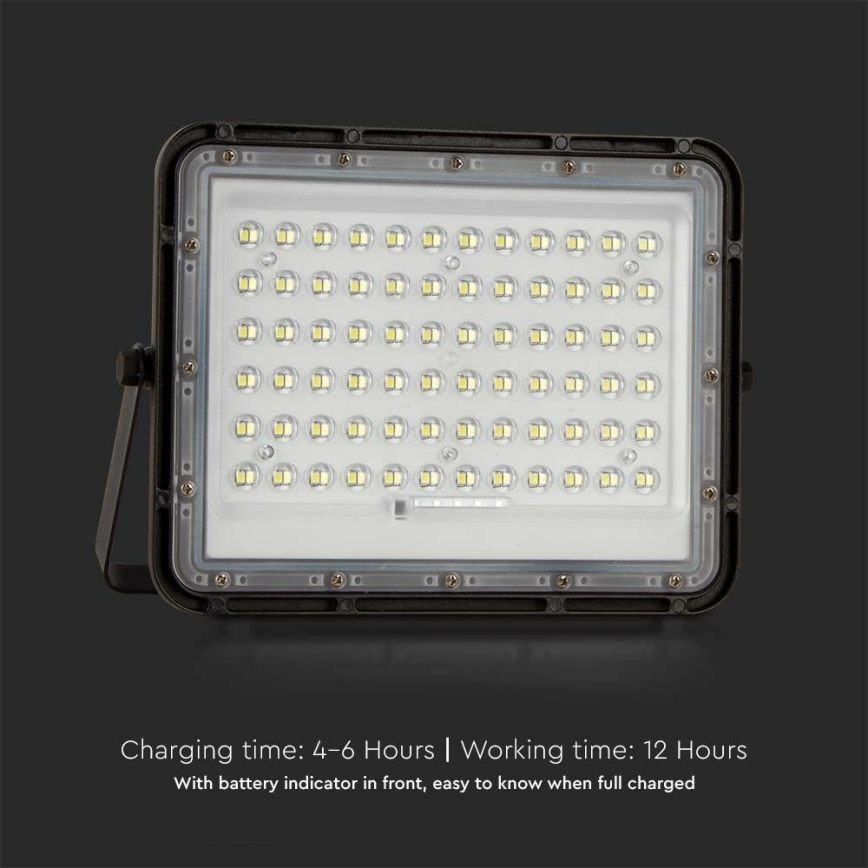 LED Venkovní stmívatelný solární reflektor LED/15W/3,2V IP65 4000K 12000 mAh černá + dálkové ovládání