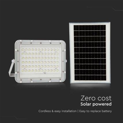 LED Venkovní stmívatelný solární reflektor LED/15W/3,2V IP65 6400K 12000 mAh bílá + dálkové ovládání