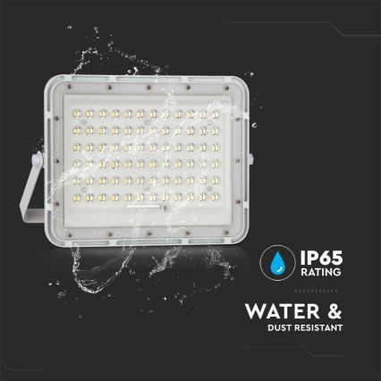 LED Venkovní stmívatelný solární reflektor LED/15W/3,2V IP65 6400K 12000 mAh bílá + dálkové ovládání
