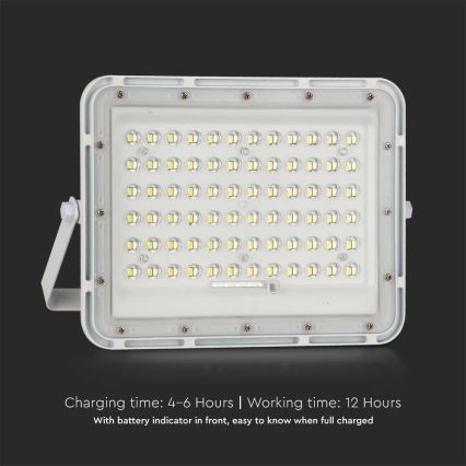 LED Venkovní stmívatelný solární reflektor LED/15W/3,2V IP65 6400K bílá + dálkové ovládání