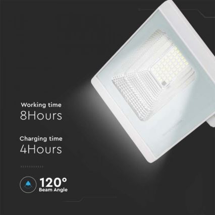 LED Venkovní solární reflektor LED/16W/3,2V IP65 4000K + dálkové ovládání