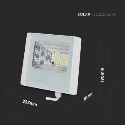 LED Venkovní solární reflektor LED/16W/3,2V IP65 4000K + dálkové ovládání