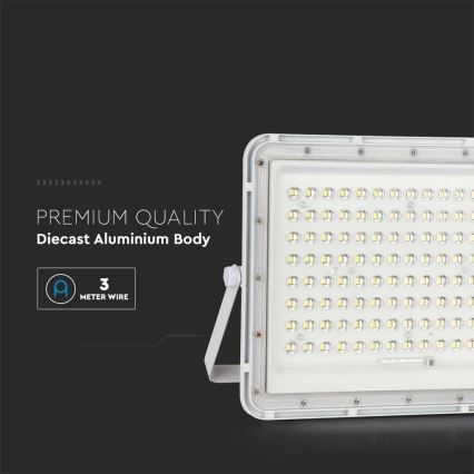 LED Venkovní solární reflektor LED/20W/3,2V 4000K bílá IP65 + dálkové ovládání