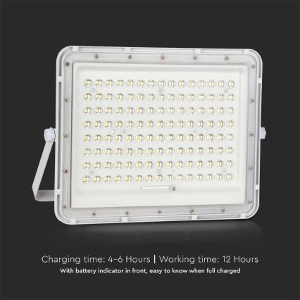 LED Venkovní solární reflektor LED/20W/3,2V 4000K bílá IP65 + dálkové ovládání