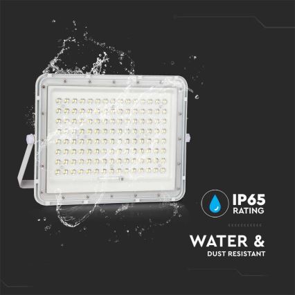 LED Venkovní solární reflektor LED/20W/3,2V 6400K bílá IP65 + dálkové ovládání