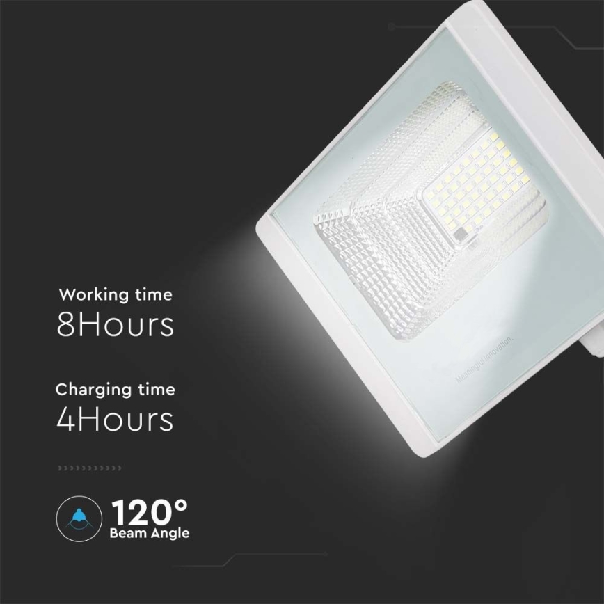 LED Venkovní solární reflektor LED/20W/3,2V IP65 6400K + dálkové ovládání