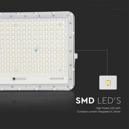 LED Venkovní solární reflektor LED/30W/3,2V 4000K bílá IP65 + dálkové ovládání