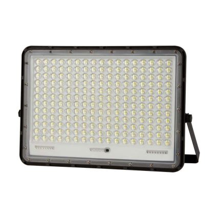 LED Venkovní solární reflektor LED/30W/3,2V 4000K černá IP65 + dálkové ovládání