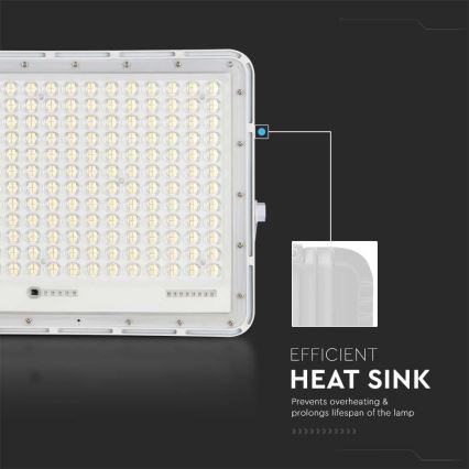 LED Venkovní solární reflektor LED/30W/3,2V 6400K bílá IP65 + dálkové ovládání