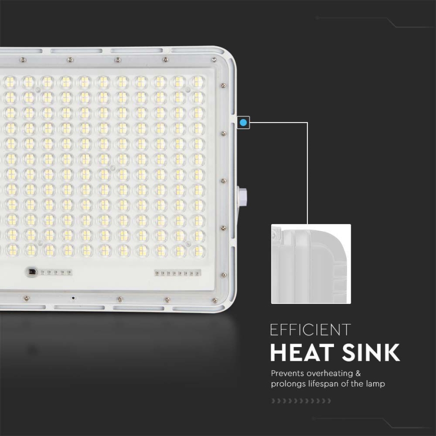LED Venkovní solární reflektor LED/30W/3,2V 6400K bílá IP65 20000 mAh + dálkové ovládání