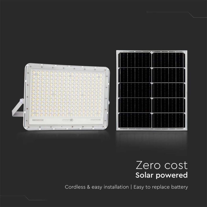 LED Venkovní solární reflektor LED/30W/3,2V 6400K bílá IP65 20000 mAh + dálkové ovládání