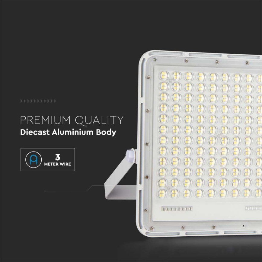 LED Venkovní solární reflektor LED/30W/3,2V 6400K bílá IP65 20000 mAh + dálkové ovládání