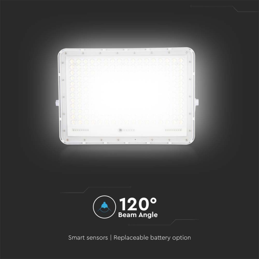 LED Venkovní solární reflektor LED/30W/3,2V 6400K bílá IP65 20000 mAh + dálkové ovládání