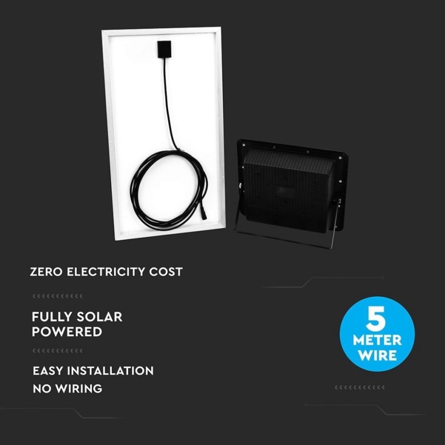 LED Venkovní solární reflektor LED/40W/10V IP65 6000K 20000 mAh + dálkové ovládání